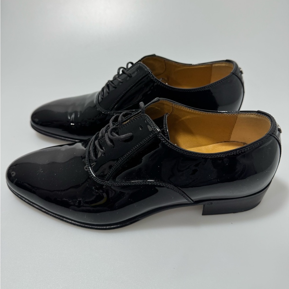 Gucci Worsh GG Patent leather Lace-Up Shoes Black Men’s Size GG 5/US 6 - Picture 3 of 9